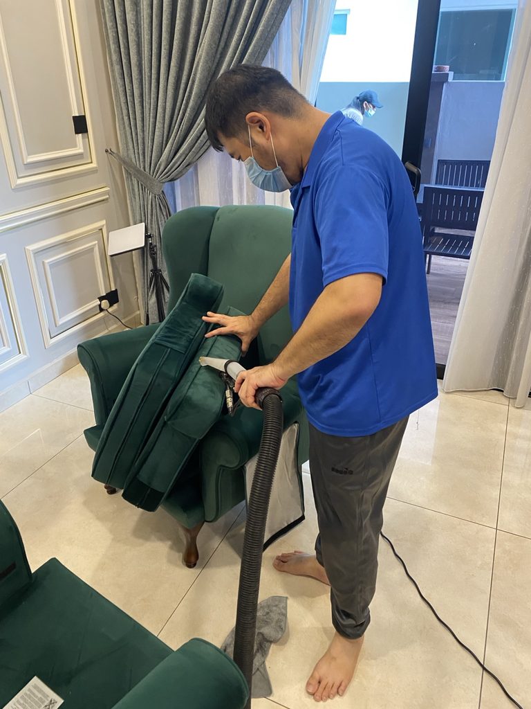 Professional sofa cleaning at Taman Bestari, Canary Garden, Klang